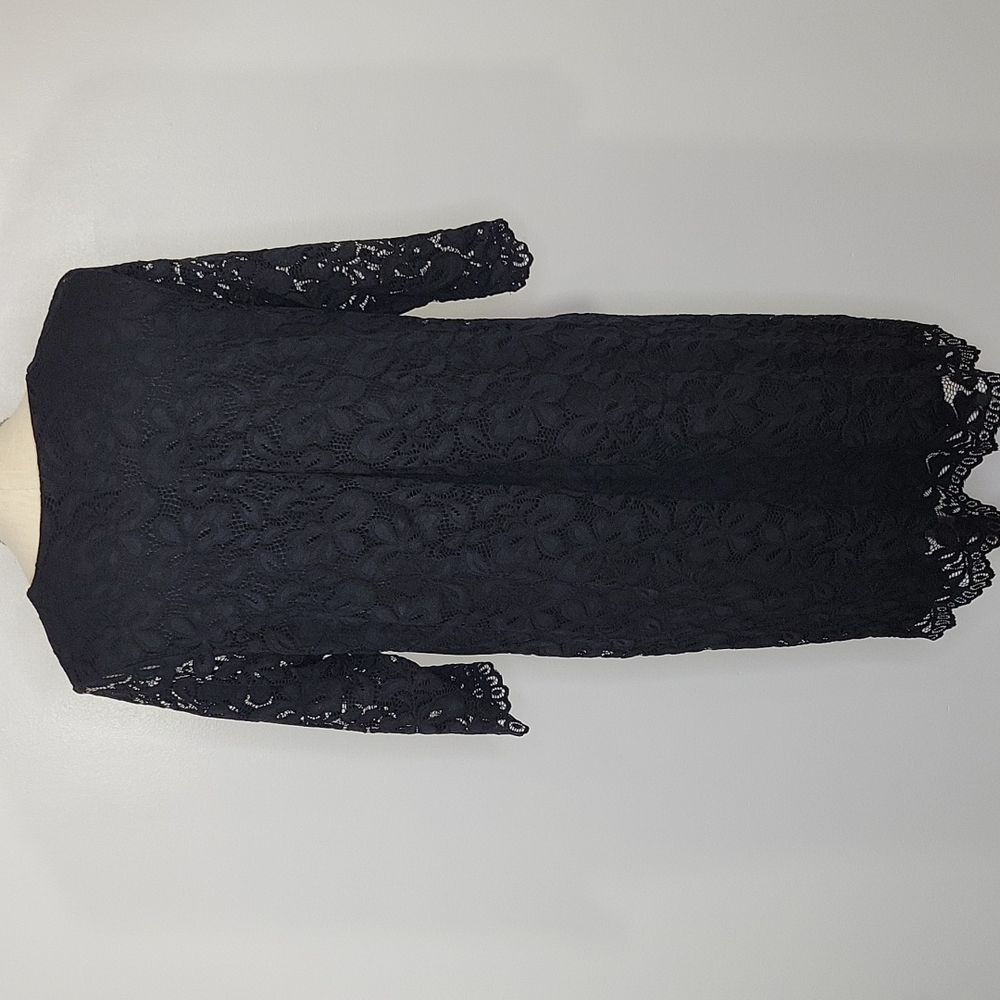 J. Jill Wearever Collection  Black Lace Overlay Dress SZ LP - Picture 3 of 12